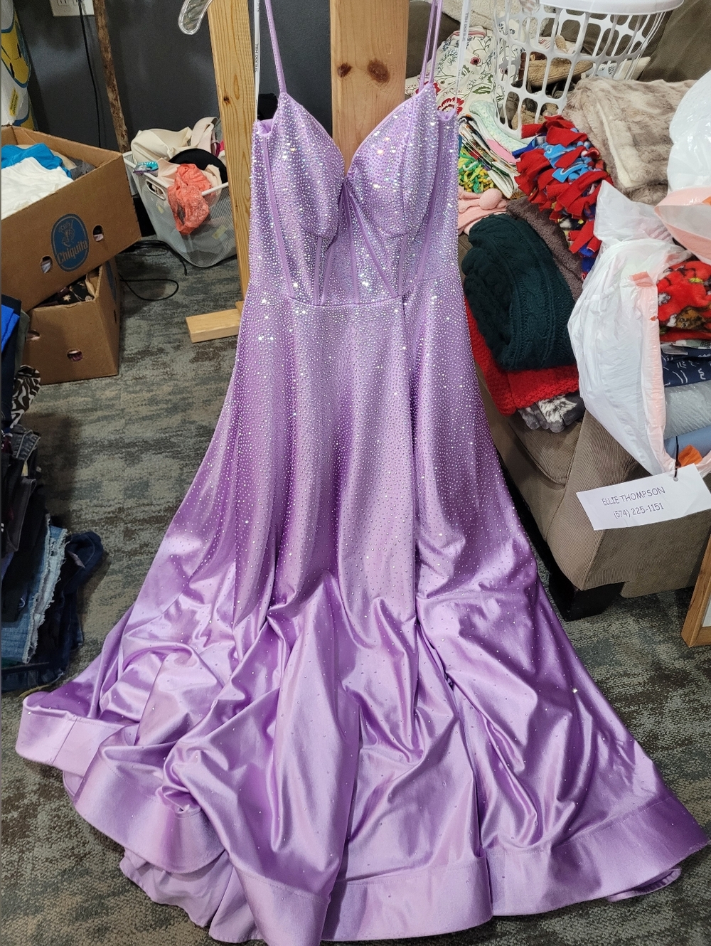 Purple Jeweled Formal Gown